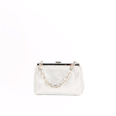 Pochette party silver with chain GB