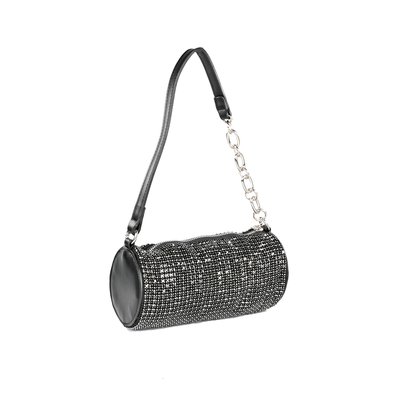 Pochette party black with brilliants and chain GB