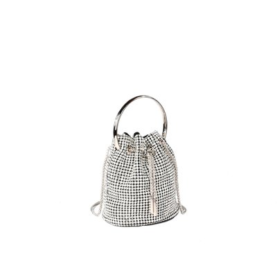 Pochette party round silver GB