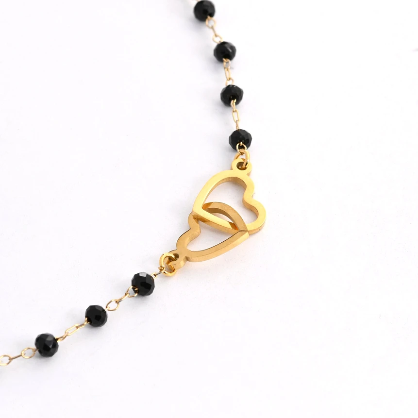 Collar de acero corazón entrelazado GB