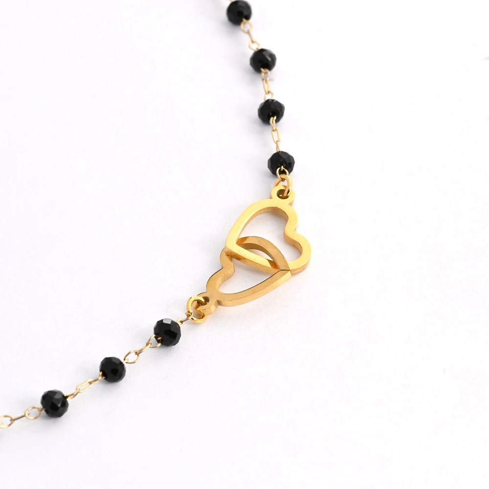 Collana acciaio cuore interlacciato GB