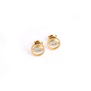 Pendientes redondos en acero ojo GB