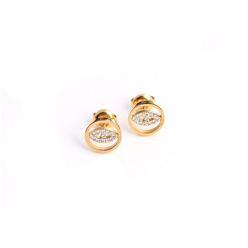 Pendientes redondos en acero ojo GB