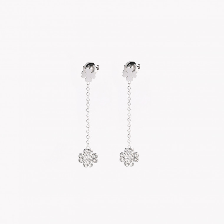 Steel earrings clover pending GB