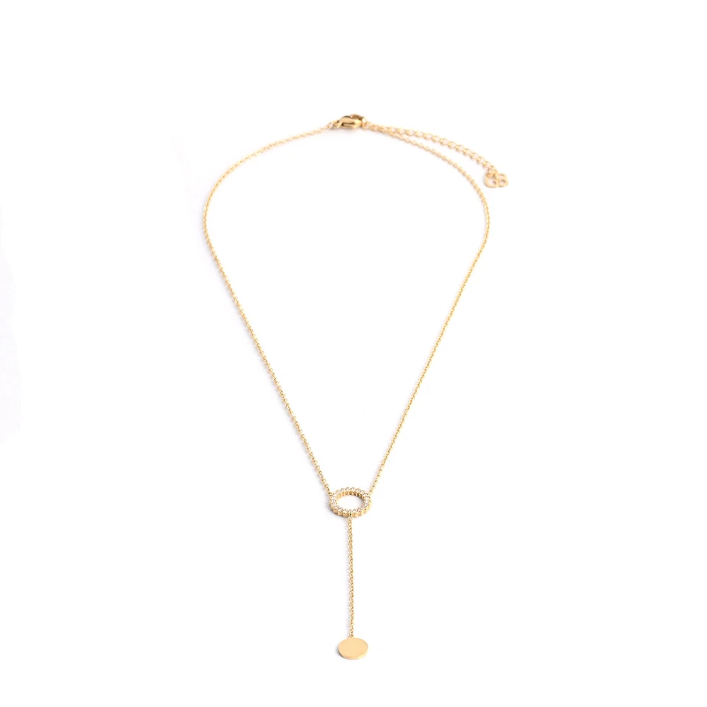 Collana acciaio appeso con cerchio GB