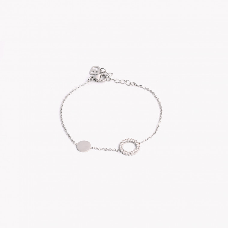 Steel bracelet clovers circle GB