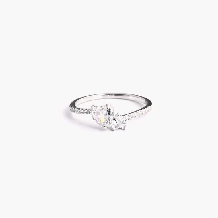 S925 ring two hearts GB
