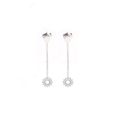 Boucles d'oreilles en acier suspendu avec cercle GB