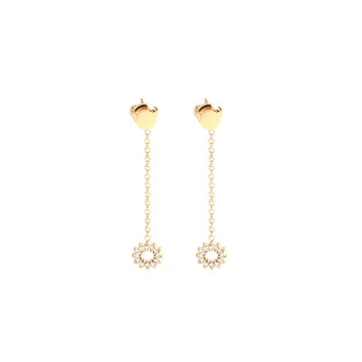 Boucles d'oreilles en acier suspendu avec cercle GB