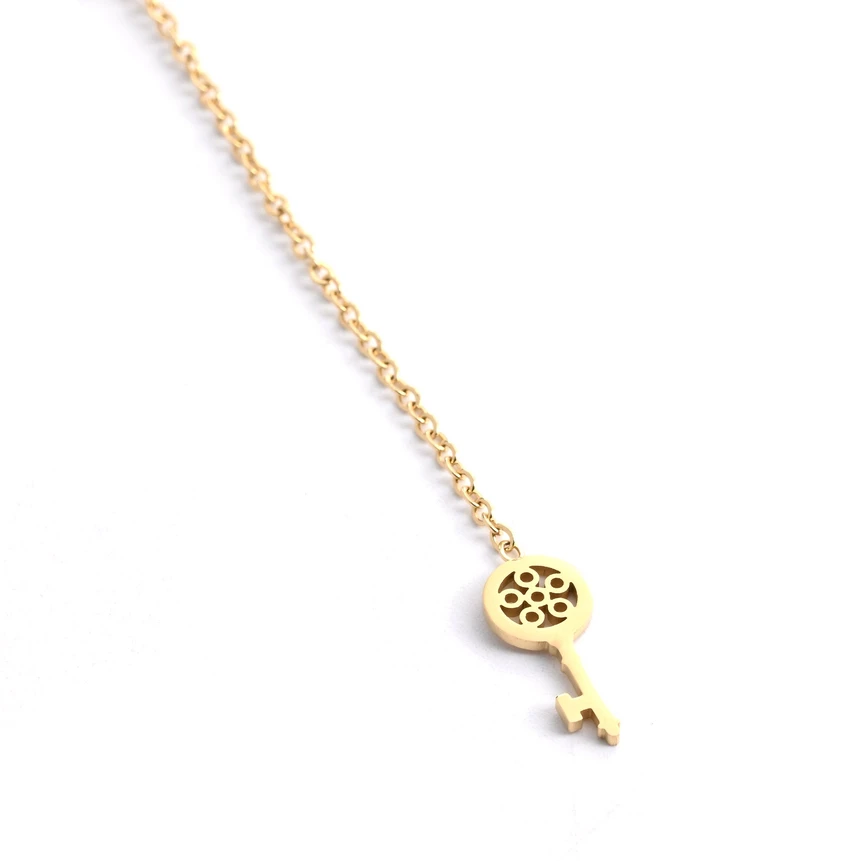 Collar en acero corazón y llave GB