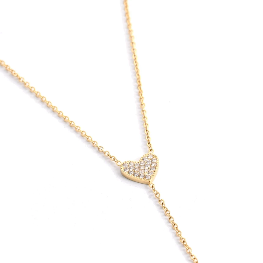 Collar en acero corazón y llave GB