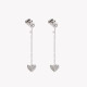 Steel earrings heart and key GB