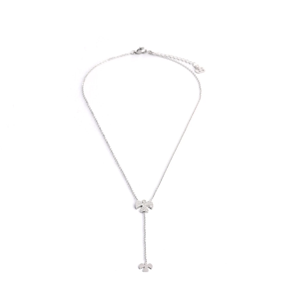 Steel necklace pending with angel GB