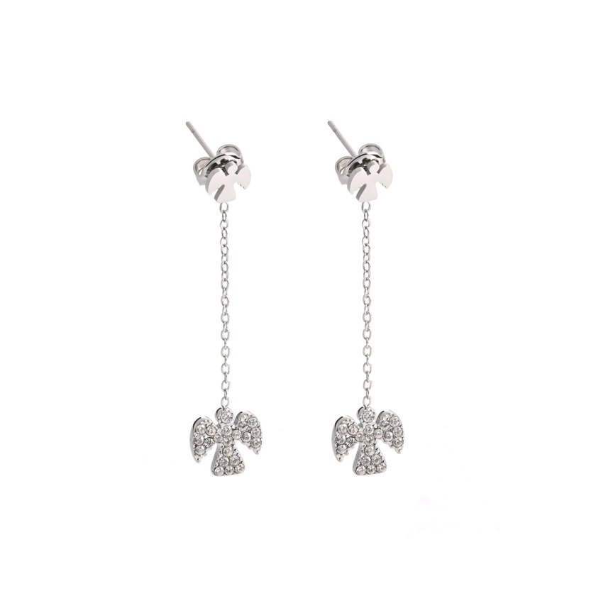 Boucles d'oreilles en acier suspendu ange GB