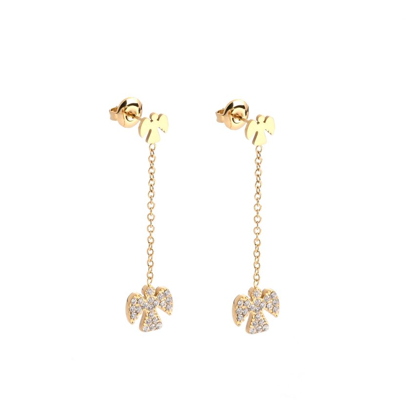 Boucles d'oreilles en acier suspendu ange GB