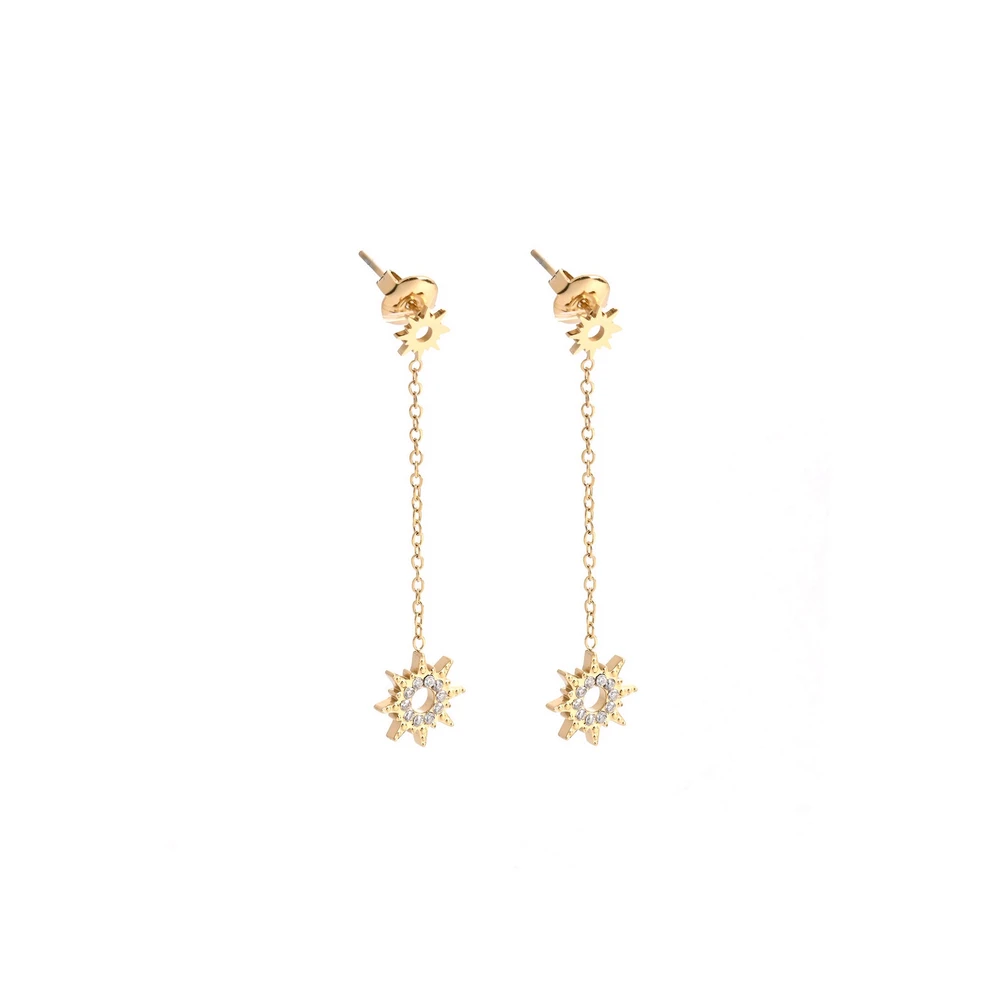 Steel earrings sun pending GB