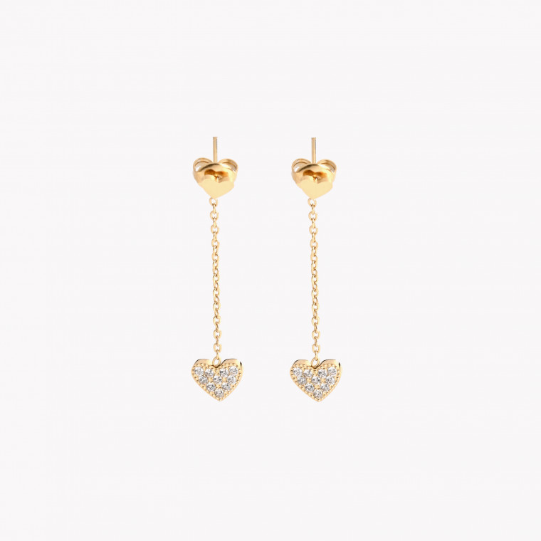 Steel earrings hearts pending GB