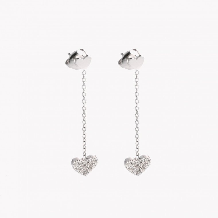 Steel earrings hearts pending GB