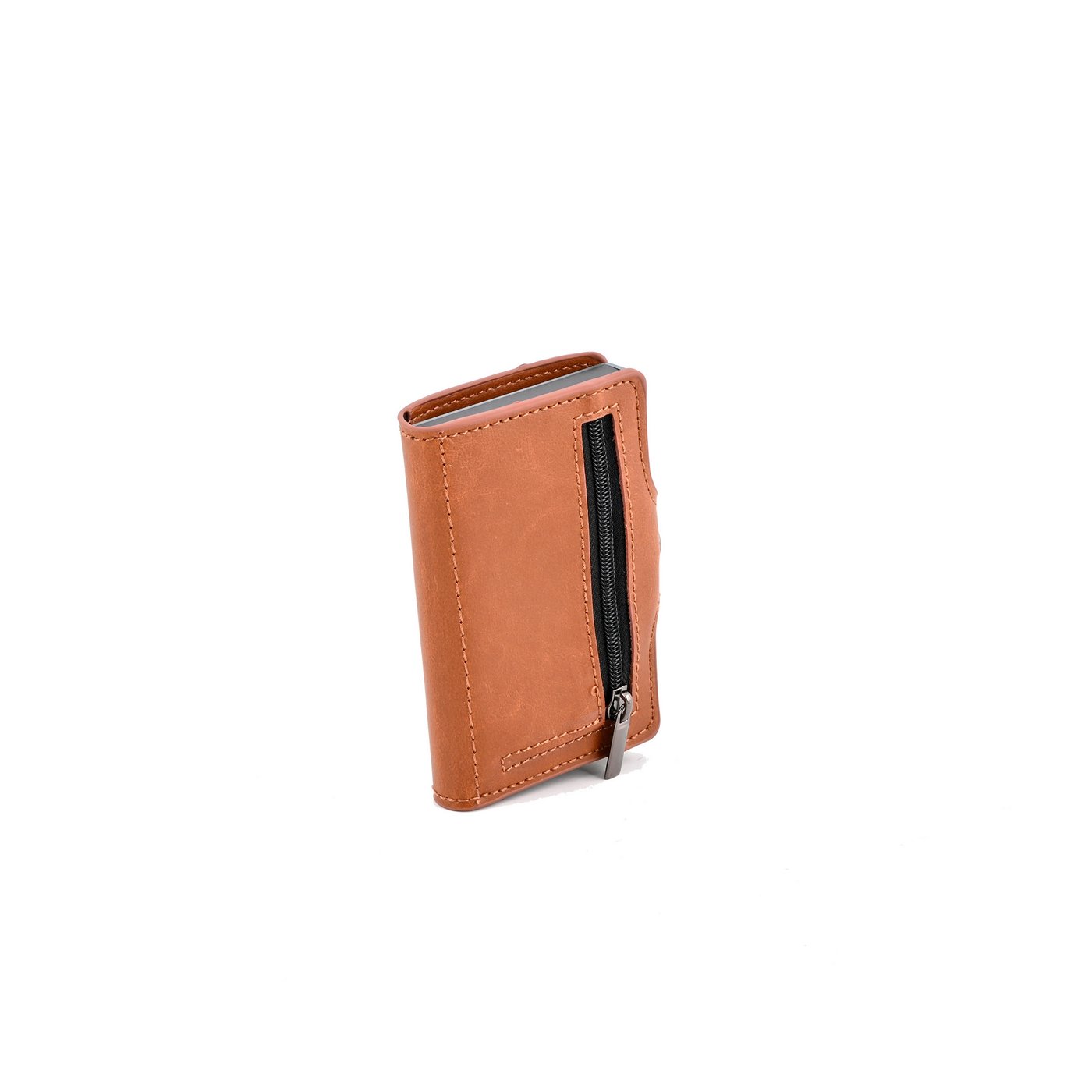 Porta-carte con zip camel GB