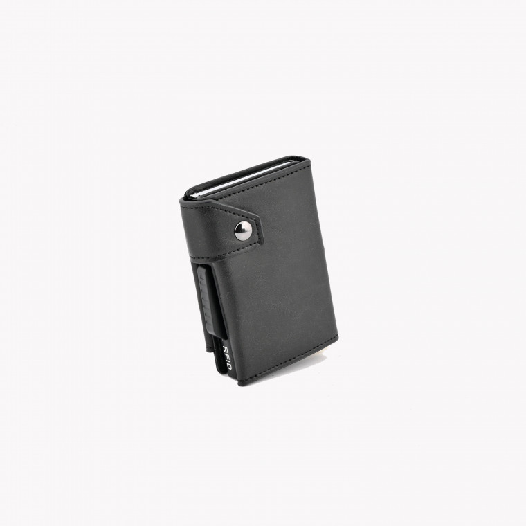 Porta-cartão básico preto com bolso GB