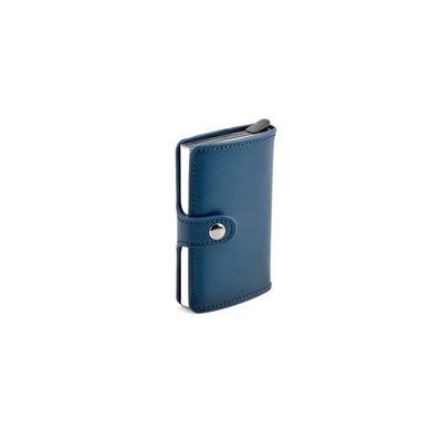 Porte-carte bleu en cuir de homme GB