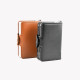 Camel card case in leather with dual compartment GB