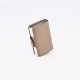 Porta-tarjeta marrón en cuero con doble compartimiento GB