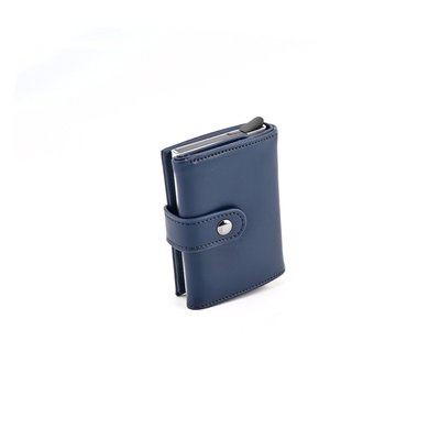 Porte-carte bleu en cuir GB