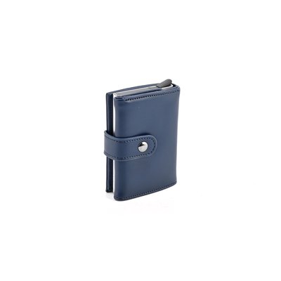 Porta-carte blu in pelle GB