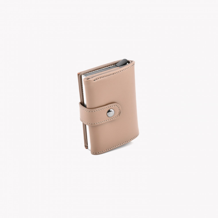 Brown card case in leather GB