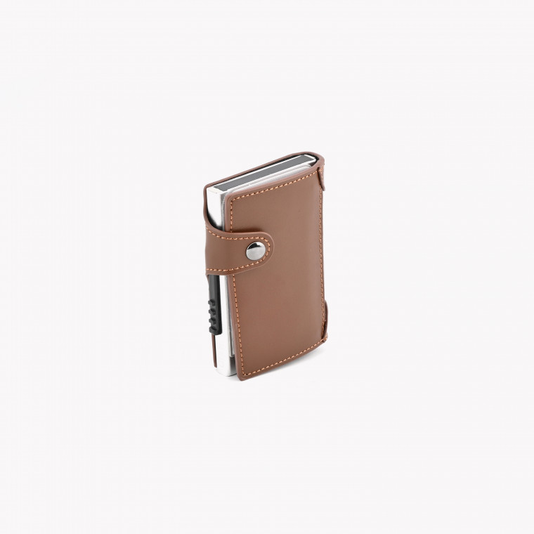 Card case in leather brown GB