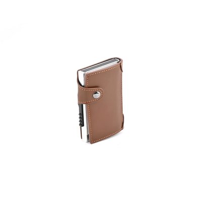 Porta-carte in pelle marrone GB