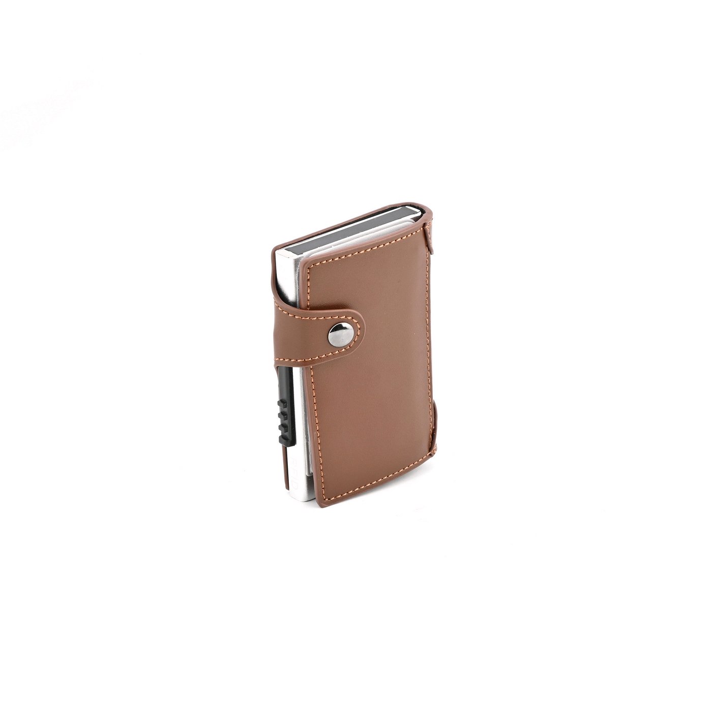 Porta-carte in pelle marrone GB