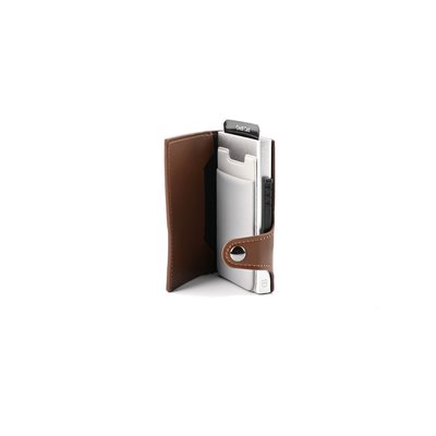 Card case in leather brown GB