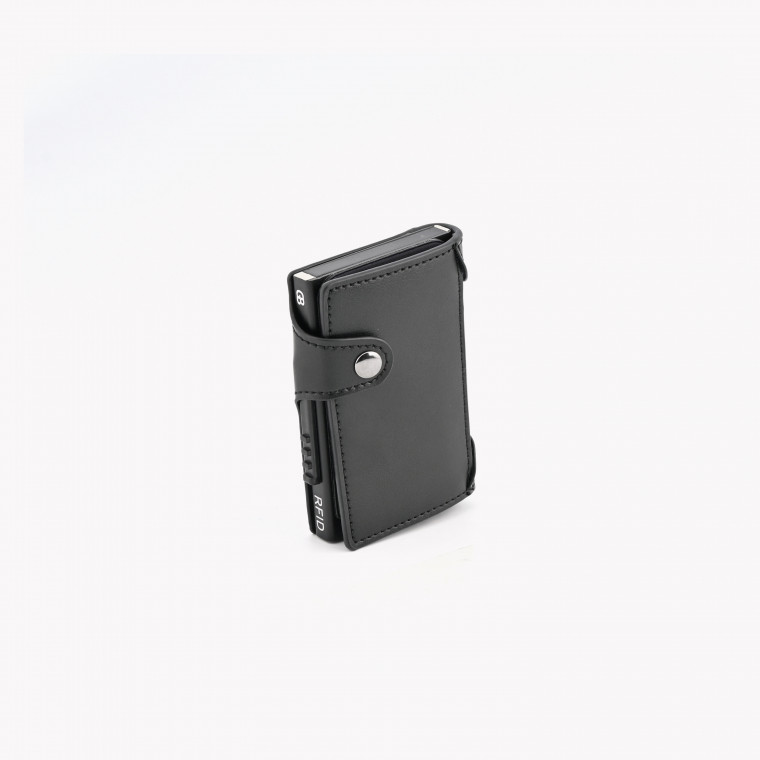 Card case in leather black GB