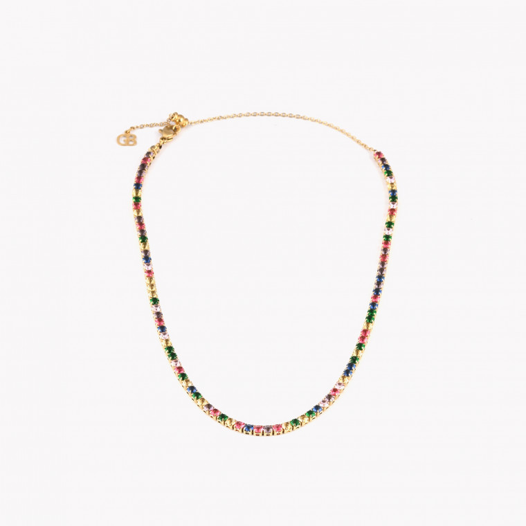 Steel rivière necklace basic colorful GB