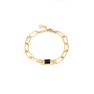 Pulseira elos em aço preto GB