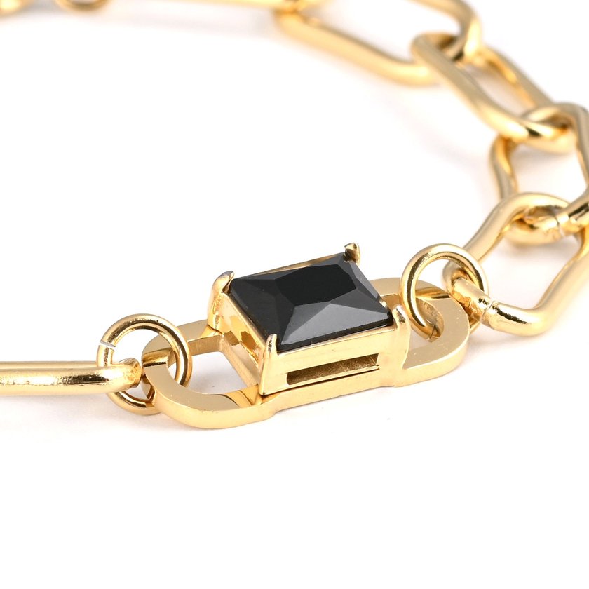 Pulseira elos em aço preto GB