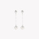 Steel earrings pearls and clover GB