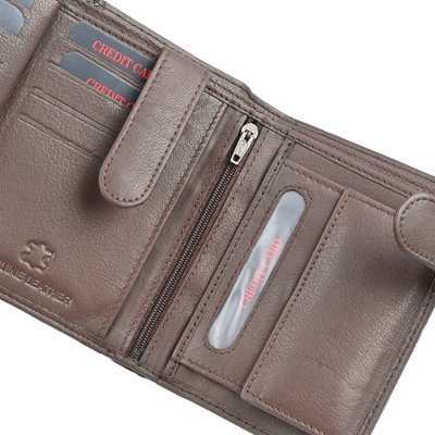 Cartera de hombre de piel con botón GB