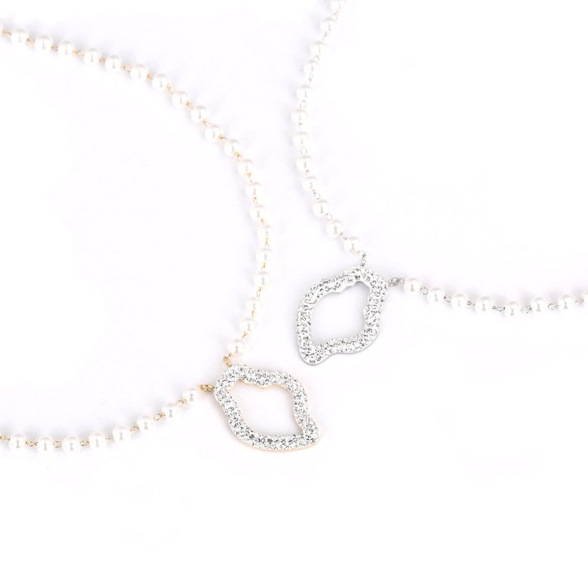 Steel necklace pearls and coração de viana GB