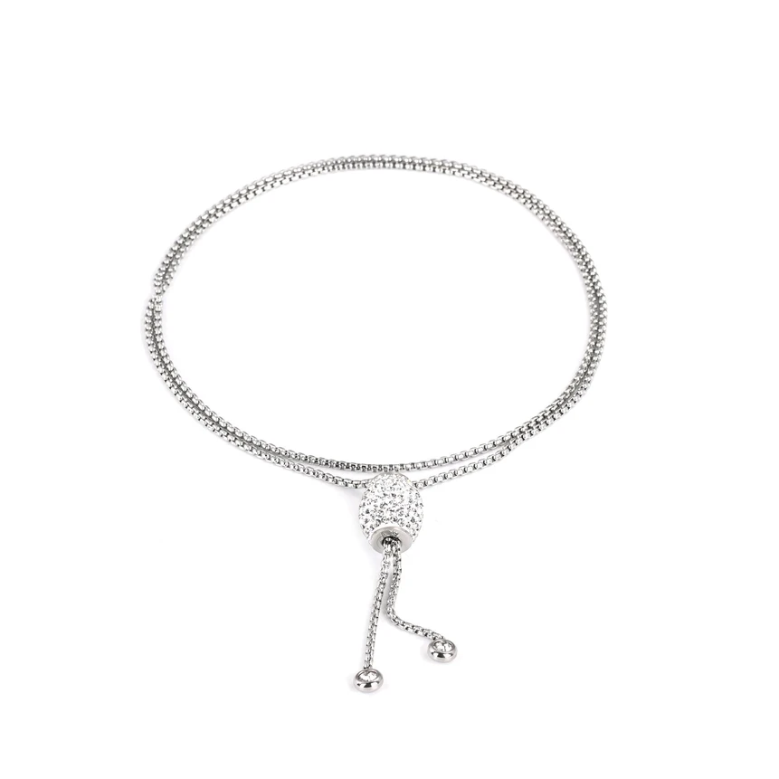 Long steel necklace ball GB