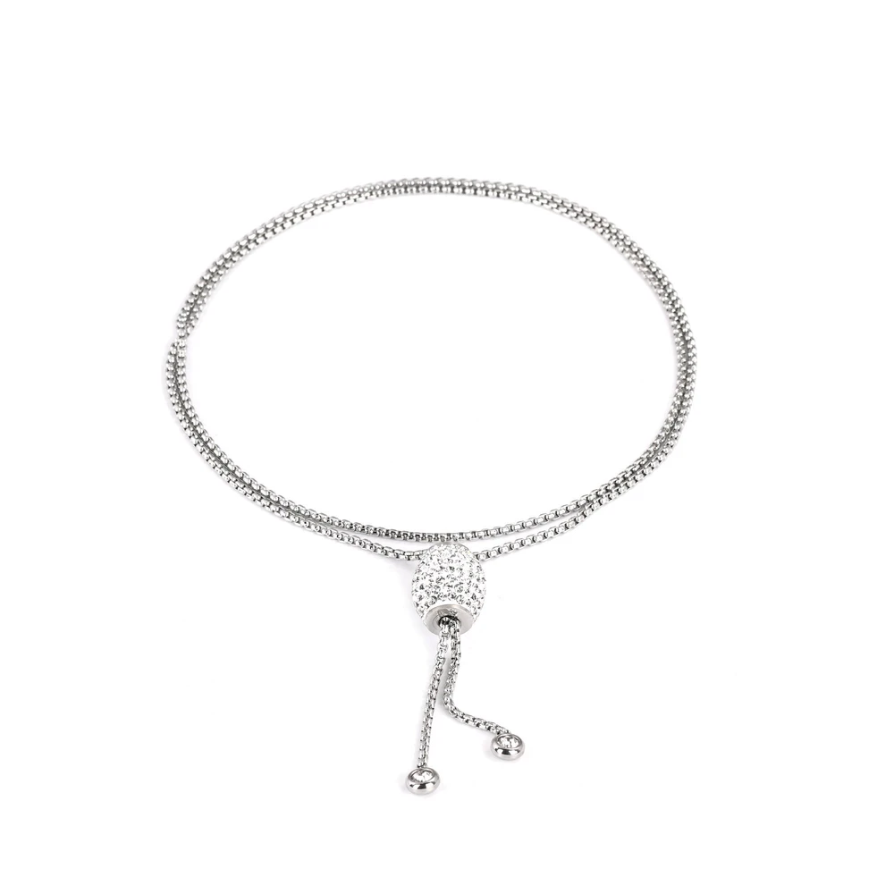 Long steel necklace ball GB