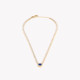 Steel necklace rivière heart blue GB