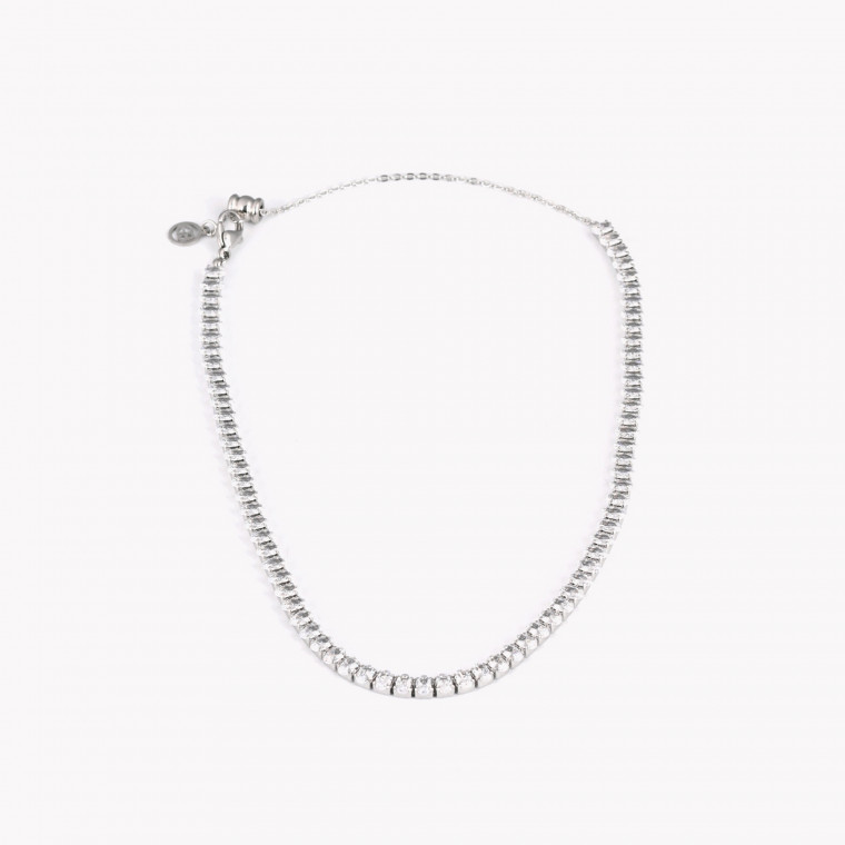 Steel necklace rivière oval GB