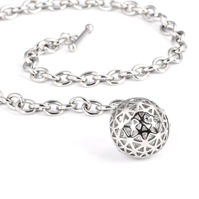 Collier en acier avec boule de brillants GB