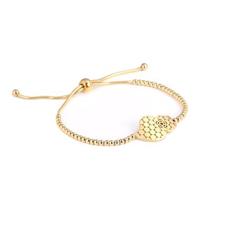 Pulseira ajustável en aço coração de viana textura GB