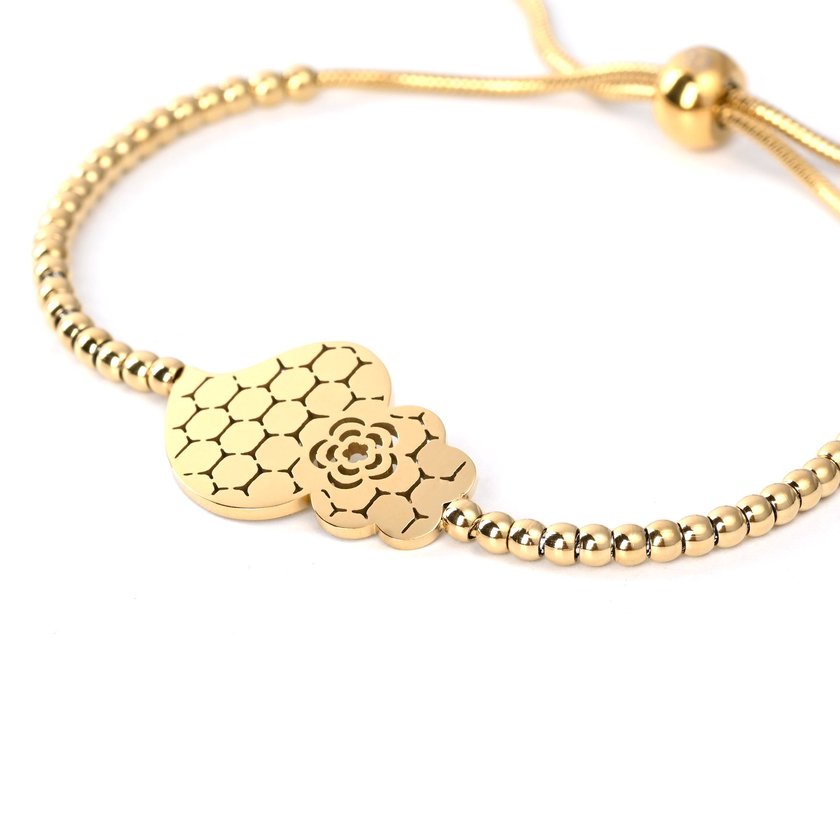 Adjustable steel bracelet coração de viana texture GB