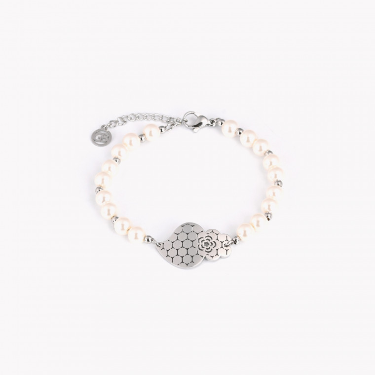 Steel bracelet coração de viana pearls GB