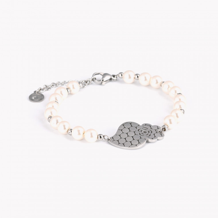 Steel bracelet coração de viana pearls GB